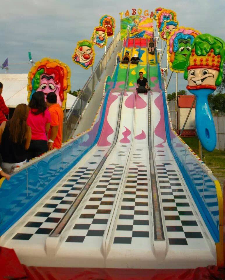 Mech4Fun Toboggan 4 slides on trailer for sale